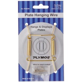 Plymor Shiny Gold Finish Wall Mountable Plate Hanger, 3.125" H x 1.75" W x 0.5" D (for Plates 3.5" - 5")