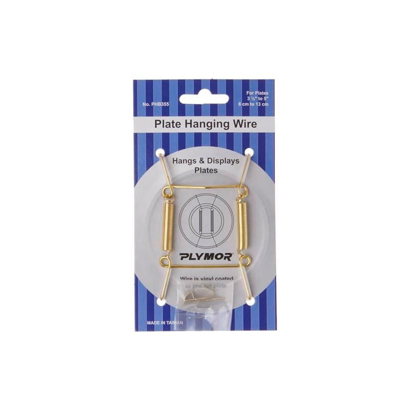 Plymor Shiny Gold Finish Wall Mountable Plate Hanger, 3.125" H
