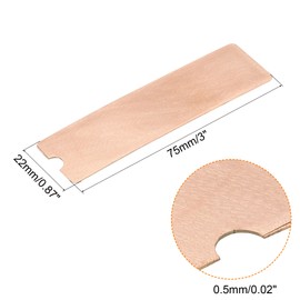 sourcing map Copper Heat Sink with Thermal Pad Rubber Ring for M.2 SSD 1 Set 75 x 22 x 0.5 mm