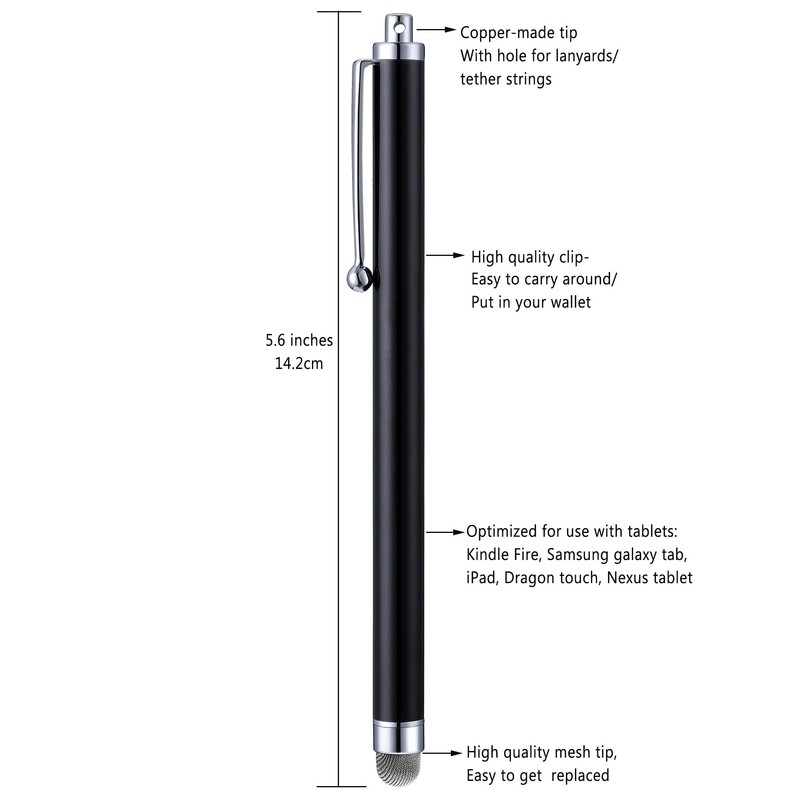 Replacement Mesh Fabric Tips for CCIVV 5.0/5.6 Inches Stylus Pens