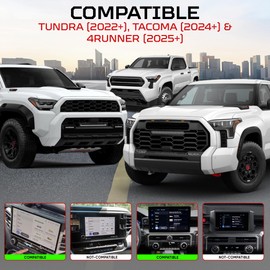 AJT DESIGN V2 Radio Knob Replacement Compatible with 2024+ Toyota Tacoma, 2022+ Tundra, 2025+ 4Runner (Large 14" Touchscreen) | Car Volume Knob with Durable Aluminum Body | Radio Accessories - Black