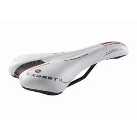 Made In Italy Montegrappa Original Saddle Hollow Ergonomic Mountain Bike Saddles Faux Leather Perfect For City Bike MTB Trekking Bike Mod Liberty 1400 (Color : White)