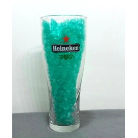 Heineken 6 (Six)  Heineken Red Star Etched Logo Beveled Glass 16 Oz Beer Glasses NEW