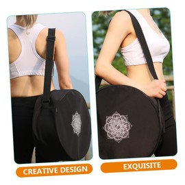 Generic Flower Pattern Yoga Wheel Storage Bag Stylish Double Zipper Travel Carrying Bag for Easy Transport for Fitness Accessories and Props