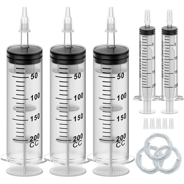 Syringe 200 ml, bubble syringe, plastic syringe, dosing syringe for