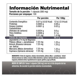Citrato de Magnesio 100 Cápsulas de 500 mg | Citramag | Salud&Vida