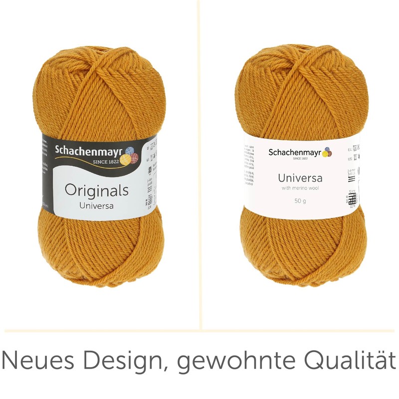 Schachenmayr Universa, 50 g golden yellow hand knitting yarn