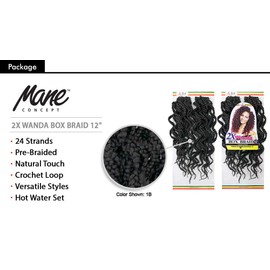 MULTI PACK DEALS! Mane Concept Synthetic Hair Crochet Braids 2X Wanda Box Braid 12" (1-PACK, 4)