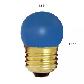 Satco 5 Pack S3608 CERAMIC BLUE Globe Indicator Bulb 7.5W 120V S11 Medium Base E26