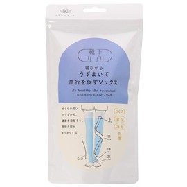 Okamoto Women's Socks Supplement, For Sleeping, Long Strains, Promotes Circulation and Blood Circulation, Prevents Swelling, blue