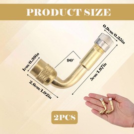 VTYTZZ 2 Stück 90 Grad Ventilverlängerung,Ventilverlängerung Autoventil,Autoventil Adapter,Winkelventil,Winkelventil Motorrad,Ventil Verlängerung Kupfer,Fur Auto Motorrad Fahrrad Scooter
