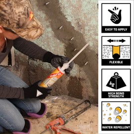 SIKA - Low-toxicity polyurethane foam - SikaFix PU - Amber - Solid-state foam - Seal cracks - Displace water - Durable and tough - 600 mL (20.29 US fl oz)