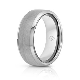 Rings For Men | Tungsten | Silver & Black | Inner-Band Colors | 4 & 6 & 8mm | Wedding Bands
