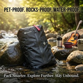Vacuum Bags for Travel Luggage (2PCS + 6.0kPa Pump), Vacuum Clothing Compression Bag with Adjustable Shoulder Strap, 50.6L Large Capacity, IP67 Waterproof, Reusable for Carry-on Luggage & Backpack