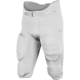 Champro Standard Terminator 2 Integrated Adult Football Pants with Built-in Pads, White, 2X-Large