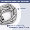 Premium Braided Stainless Steel Ice Maker Water Supply Hose W/PEX