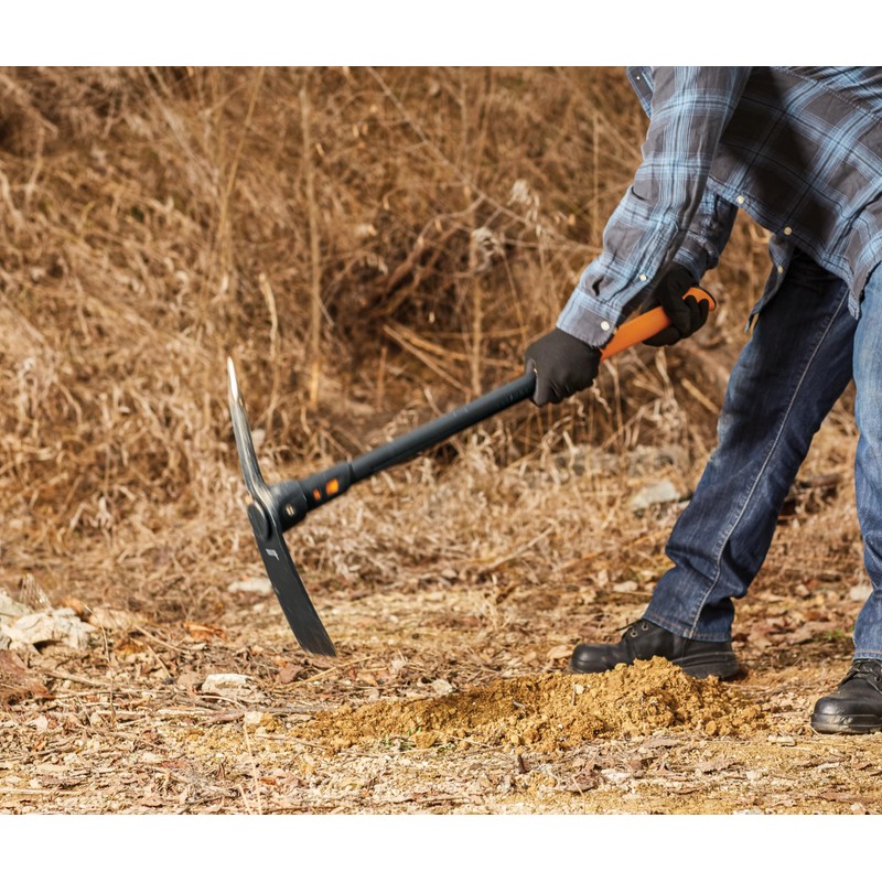Fiskars Pro IsoCore Dual-Ended Pickaxe and Hoe – 36-Inch Shock-Absorbing