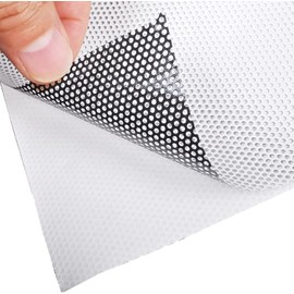 Moyishi One-Way Perforated Black Vinyl Privacy Window Film Electrostatic Adhesive Glass Wrap Roll (2 Sides 12" x 48")