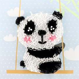 MegaCrea DIY Stretched Yarn Picture String Art Panda 21 x 21 cm