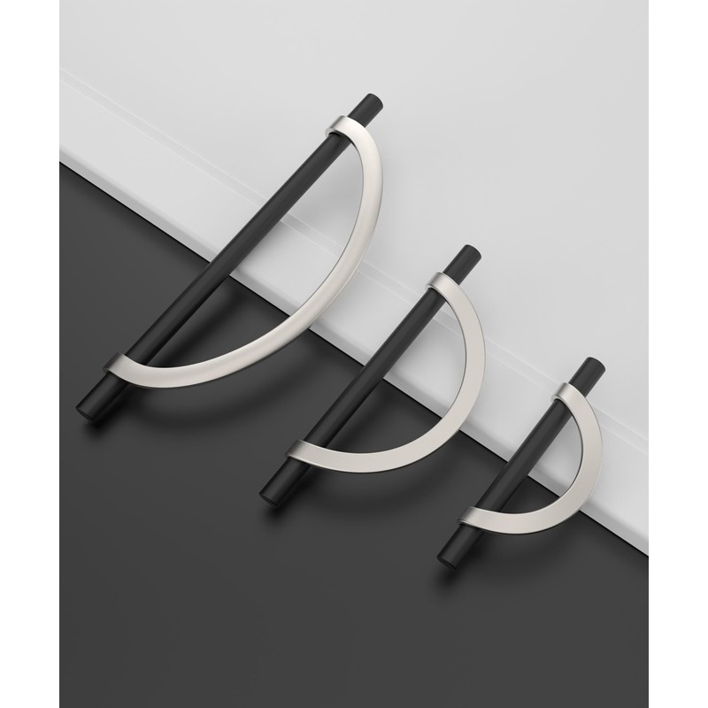 Coinkoly 10 Pack Black and Brushed Satin Nickel Cabinet Pulls