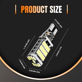 HQRNYP 4 PCS LED Reverse Lights, Reverse Light Bulb, T15 4014 45SMD Back Up Lamp Turn Signal Bulb, Universal Car Accessories Error Free LED Tail and Turn Lamps for Most Cars (White)