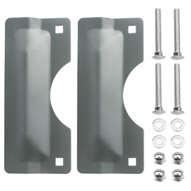 U 9500 3'' x 7'' Latch Guard Plate Cover, Door Security Strike Plate, Easy to Install, Protect Against Forced Entry (Gray) (2 Pack)