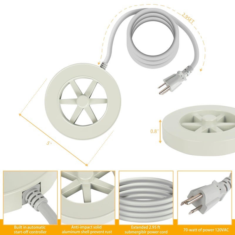 Bird Bath Heater,Birdbath Heater for Winter Outdoors, 70 Watts Pond