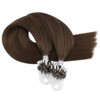 Moresoo Micro Ring Hair Extensions Human Hair Dark Brown Micro