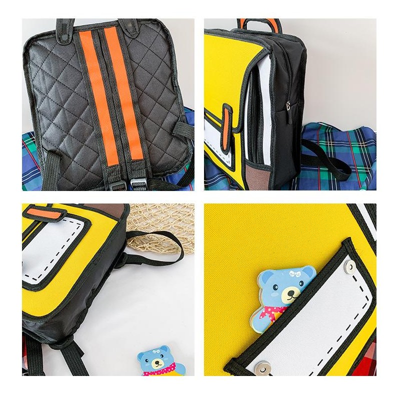 Kawaii Backpack Cute Cartoon 3D Jumping Style 2D Drawing Manga