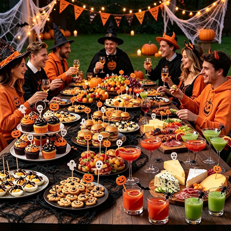 50 PCS Halloween Picks Cupcake Toppers, 2.3 x 0.6 Inch