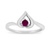 10k White Gold Round Ruby Heart Ring (Size 9)