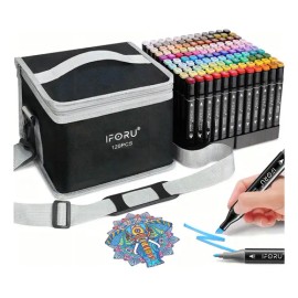 Set de Marcadores de Doble Punta IFORU con 120 Colores y Puntas de Pincel y Fina                                                                      