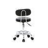 Rolling Swivel Wheels Rotation Bar Stool with Back Adjustable Heavy