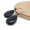 THEPRETTYBITS Black Agate Teardrop Earrings, Beaded Natural Gemstone, Long Dangle