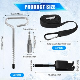 10pcs Ice Anchor Tool, Universal Ice Anchor Drill Adapter Kit Ice House Anchors Ice Anchor Adapter Ice Shanty Anchors Ice House Anchor Drill Adapter for Setting Up Ice Fishing Equipment Shelter Tent