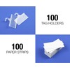 Pack of 100 - Plastic Wire Shelf Label Holder, Sign