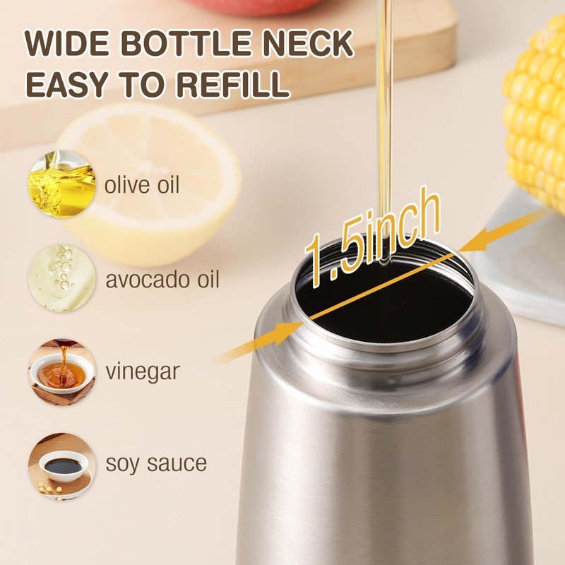 Vucchini - Botella dispensadora de aceite de cocina con tapa