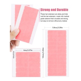 Kalolary 120Pcs Double Sided Hair Tape - Hair Extension Tape Tabs Replacement Tape for Hair Extensions Lace Wig Hairpiece Toupee Hair Weft (Pink)