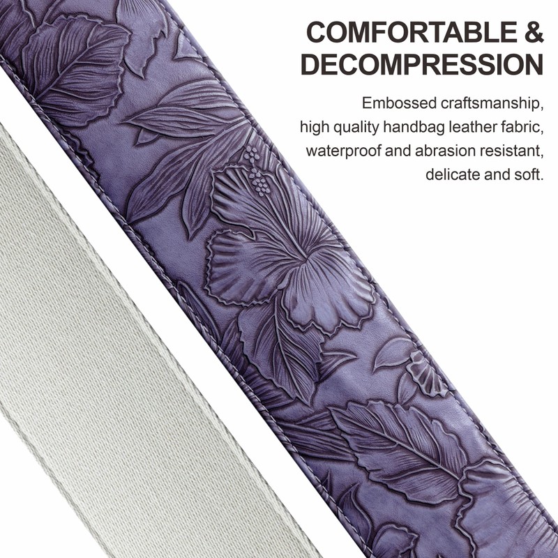 Nefelibata Guitar Strap with Pick Pocket,2.3 inch Porter Style Leather