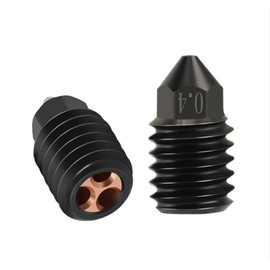 Hotend Hardened Steel Nozzle Kit for Bambu Lab P1S/P1P/X1/X1C/X1E/Kobra S1 Combo/Adventurer 5M/5M Pro 3D Printer, (2Pcs 0.4mm)
