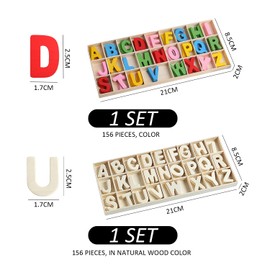 WUFGWBD 312 Pieces Of Wooden English Alphabet Pieces, Early Childhood Education Toys, Diy Art And Craft Accessories, Home Decoration Accessories, Decorative Alphabet Wood Pieces