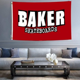 ENMOON Skateboards Flag for Baker Fan (3x5ft, Vivid Color) HD Printing 150D Poly Banner with Two Brass Grommets