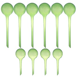 GEESTONE 10pcs Plant Self Watering Globe Stakes, Aqua Plant Watering Stakes Automatic Plant Watering Bulb System Spikes, Flower Automatic Watering Device, Garden Self Waterer for Plant (10PCS Green)