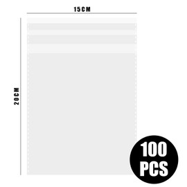 Lot de 100 sacs en cellophane, sacs ziplock en plastique transparent, petits sacs d'emballage cadeau, réutilisables, pour Noël, emballage cadeau de fête d'anniversaire (4 * 6 inches)