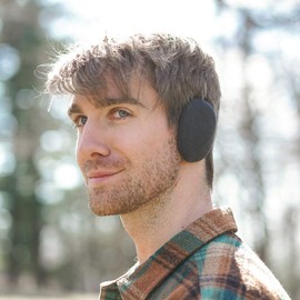 EarCaps JourneyOut Fleece Bandless Ear Warmers/Ear Muffs For Men & Women (Smoke, Large)