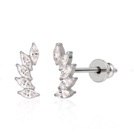 Limerencia Titanium Stud Earrings for Women Girls, G23 Implant Quality Hypoallergenic Medical Earrings, Nickel-Free Health Plugs for Sensitive Ears, Titanium Polyvinyl Chloride, No Gemstone