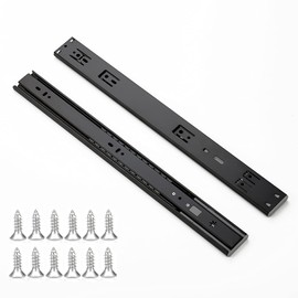 Ravinte 2 Pairs 4 Pack 18 Inch Black Soft Close Drawer Slides Full Extension Ball Bearing Drawer Glide Side Mount
