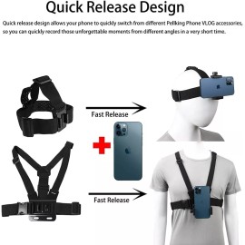 PellKing Mobile Phone Chest Strap Harness Mount Holder VLOG SHIP FROM USA