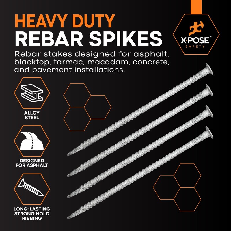 Heavy Duty Rebar Stakes 14" - 1/2" Diameter Threaded Galvanized