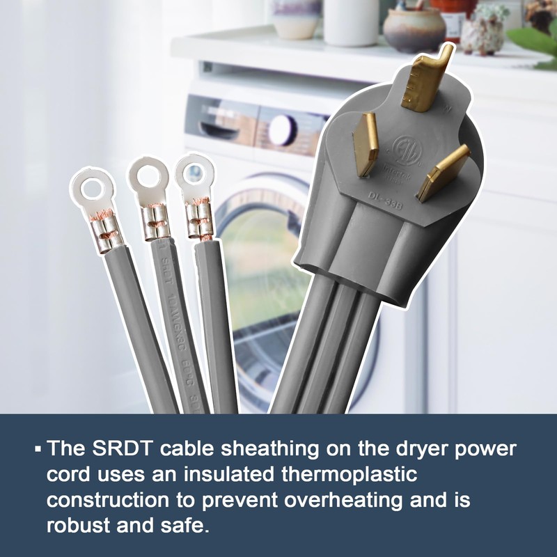 EP 3 Prong Dryer Cord, 10 Ft 10/3 SRDT, 30